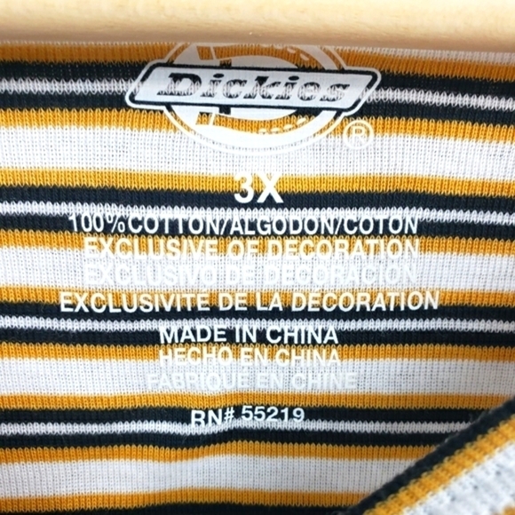 DICKIES Striped Short Sleeve Shirt Size 3X - Picture 5 of 6